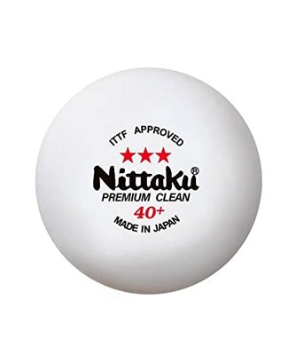 Nittaku Tischtennisball 3 Star Premium Clean ITTF Approved ×3 Made in Japan