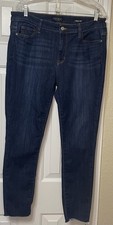 Judy Blue Jeans Womens 15/32 Blue Skinny Fit Stretch Raw Hem Ankle Dark Wash