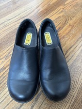 Clarks Loafer Grasp Chime Black Leather Slip Resistant Work Women Size 6
