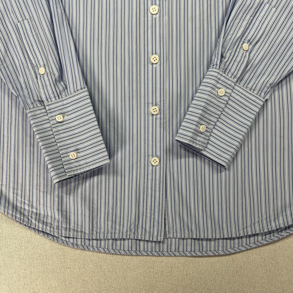 COS рубашка женщин 12 синий белый в полоску на пуговицах длинным рукавом хлопок большого размера - Изображение 4 из 4