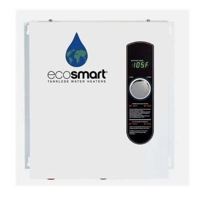 EcoSmart ECO27 Tankless Electric Water Heater White Digital Display Whole House
