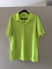 Nike Men's Tour Performance Dri-Fit Polo Fluorescent Green Golf Shirt Size XL