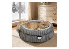 Cama Para Gatos Y Gatitos Lavable Redonda De Felpa Suave Base Antideslizante