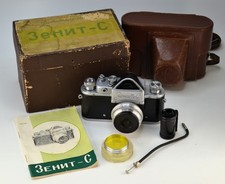 FULLY SERVICED 1955 USSR "ZENIT-C" SLR camera  1959 Industar-50 lens BOXED 8 
