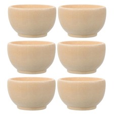 6Pcs Unfinished Blank Bowls: 57mm Diy Unfinished Miniature Wooden Bowls For