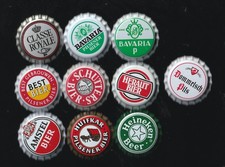 10 Netherlands beer bottle caps 70s-90s kronkorken crown capsules kroonkurken