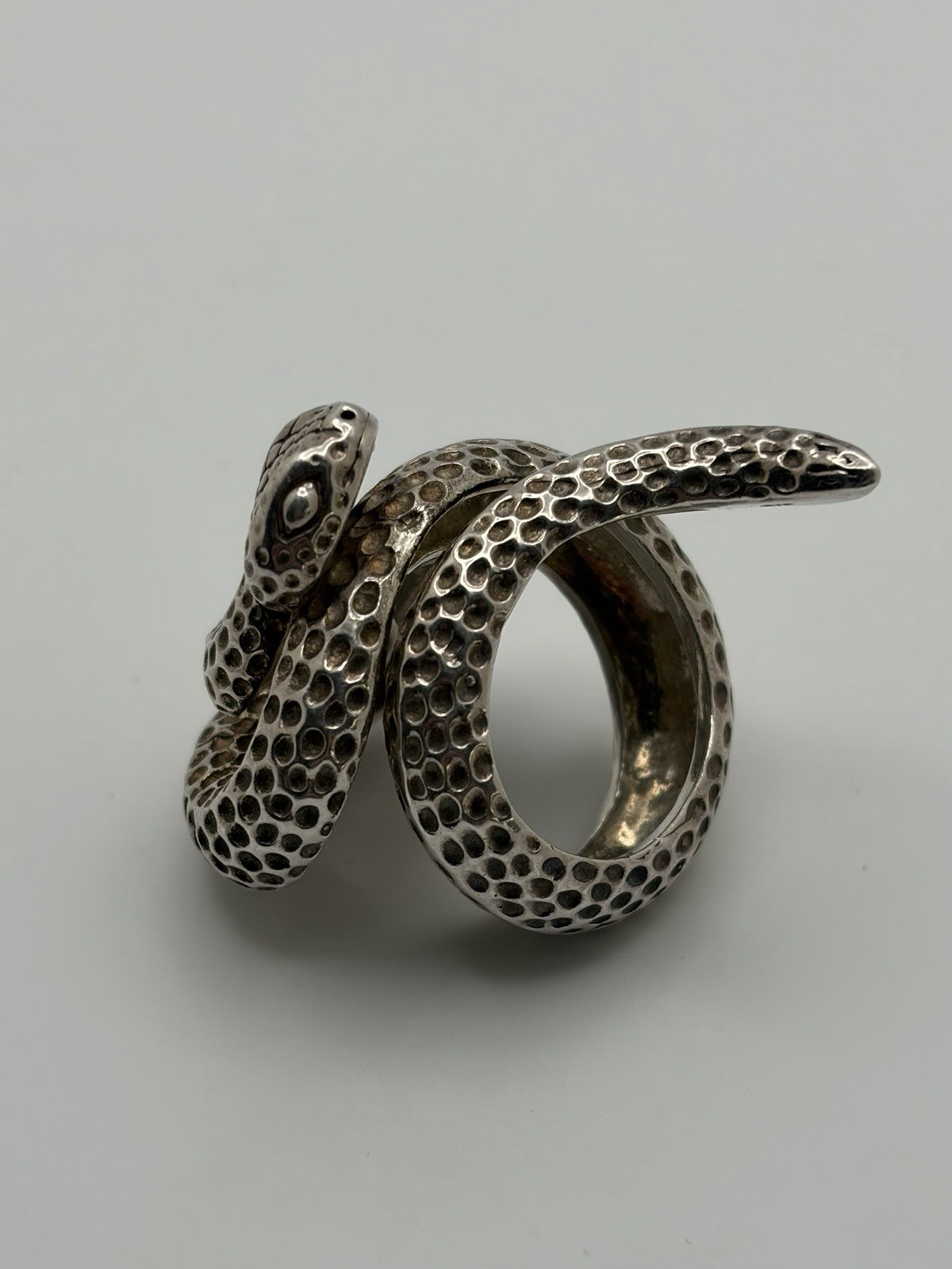 Heavy Genuine 925 Sterling Silver Serpent Wraparo… - image 4