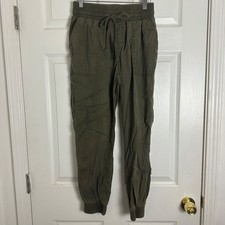 A New Day Work Office Green Olive High Waist Jogger Pants Women Size XS