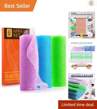 Versatile 3-Pack African Bath Sponge - Elastic Net Body Scrubber for Daily Use