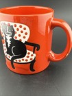 Vintage Waechtersbach W Germany Red Black Cat Mug Polka Dot Chair — photo 6
