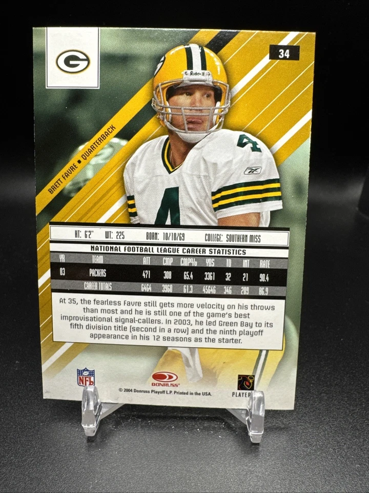 2004 Leaf Rookies and Stars Longevity #34 Brett Favre - Image 2 of 2