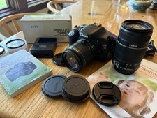 Canon EOS Rebel T3i Digital Camera W/ EF-S 18-55mm 55-250 lenses  Flash