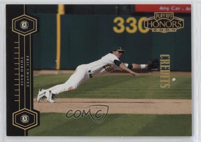 2004 Playoff Honors Credits Gold 8/25 Eric Chavez #144 0jd0