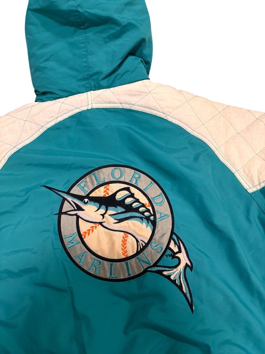 Vintage 90s Florida Marlins Starter Puffer Jacket Mens Lg Baseball
