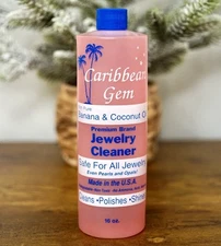 Caribbean Gem Banana & Coconut Oil  Jewelry Cleaner Solution 16 Oz Made in USA