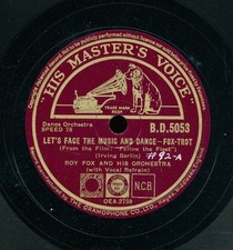 78tk-dance-HMV-UK-B.D.5053-Roy Fox-(Let's face the music & dance/But Where are )