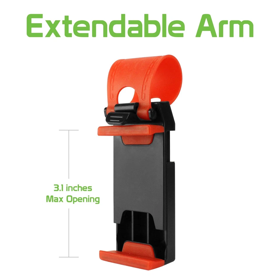 Cellet Universal Steering Wheel Phone Holder Mount Red Black Hands Free GPS - Image 3 of 4