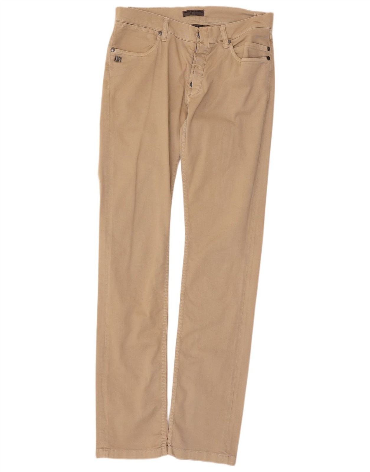 Daniele Alessandrini Mens Slim Casual Trousers W33 L34 Beige Cotton BM09