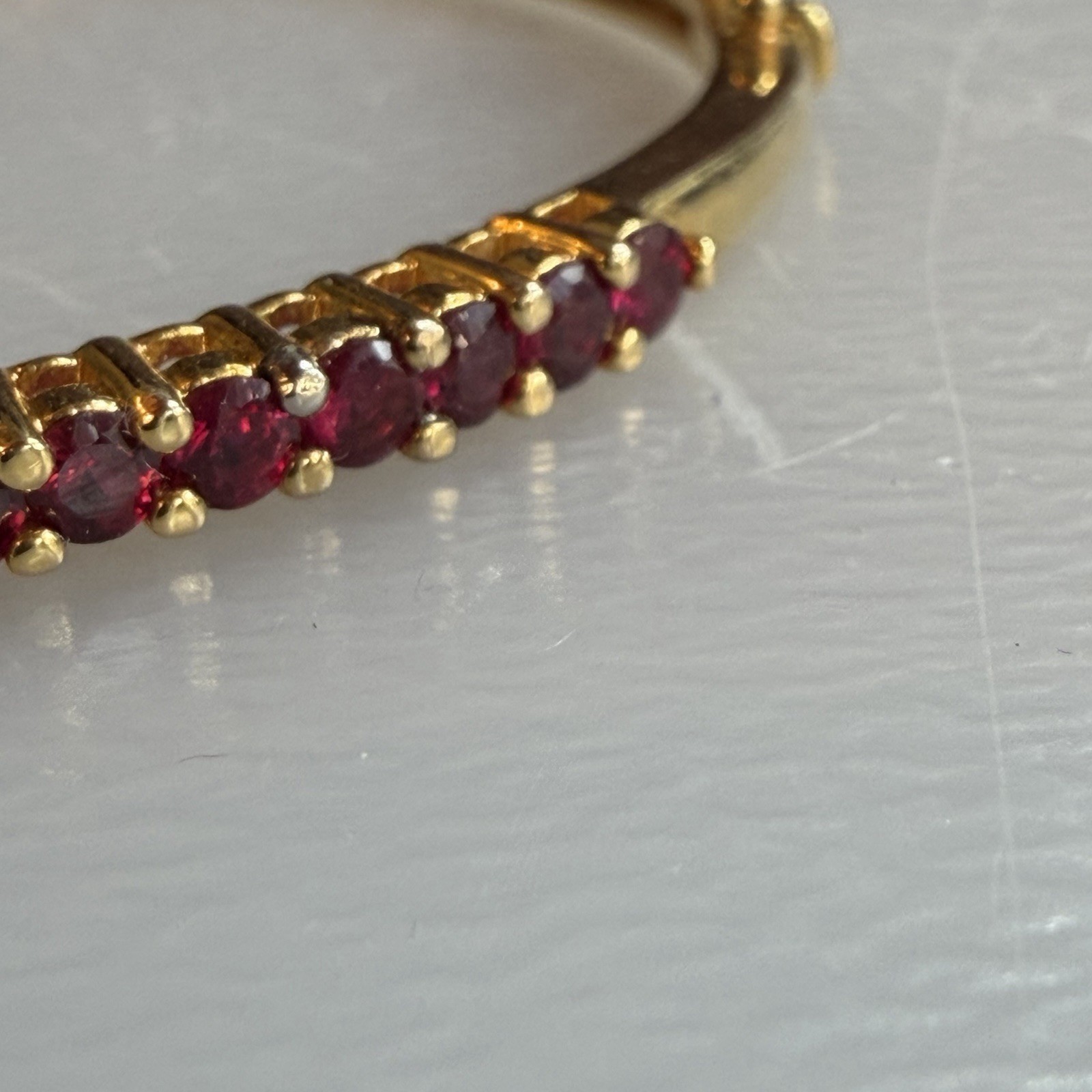 Ross Simons Sterling Silver Lab Crtd RUBY  Bangle… - image 3