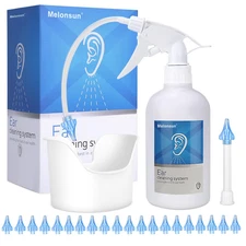 Ear Wax Removal - Ear Wash System W/ 500Ml Spray Bottle, Big Basin & 20 Comforta