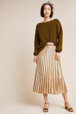 NWT Anthropologie Maeve Natalia Sequined Midi Skirt Size Us 0
