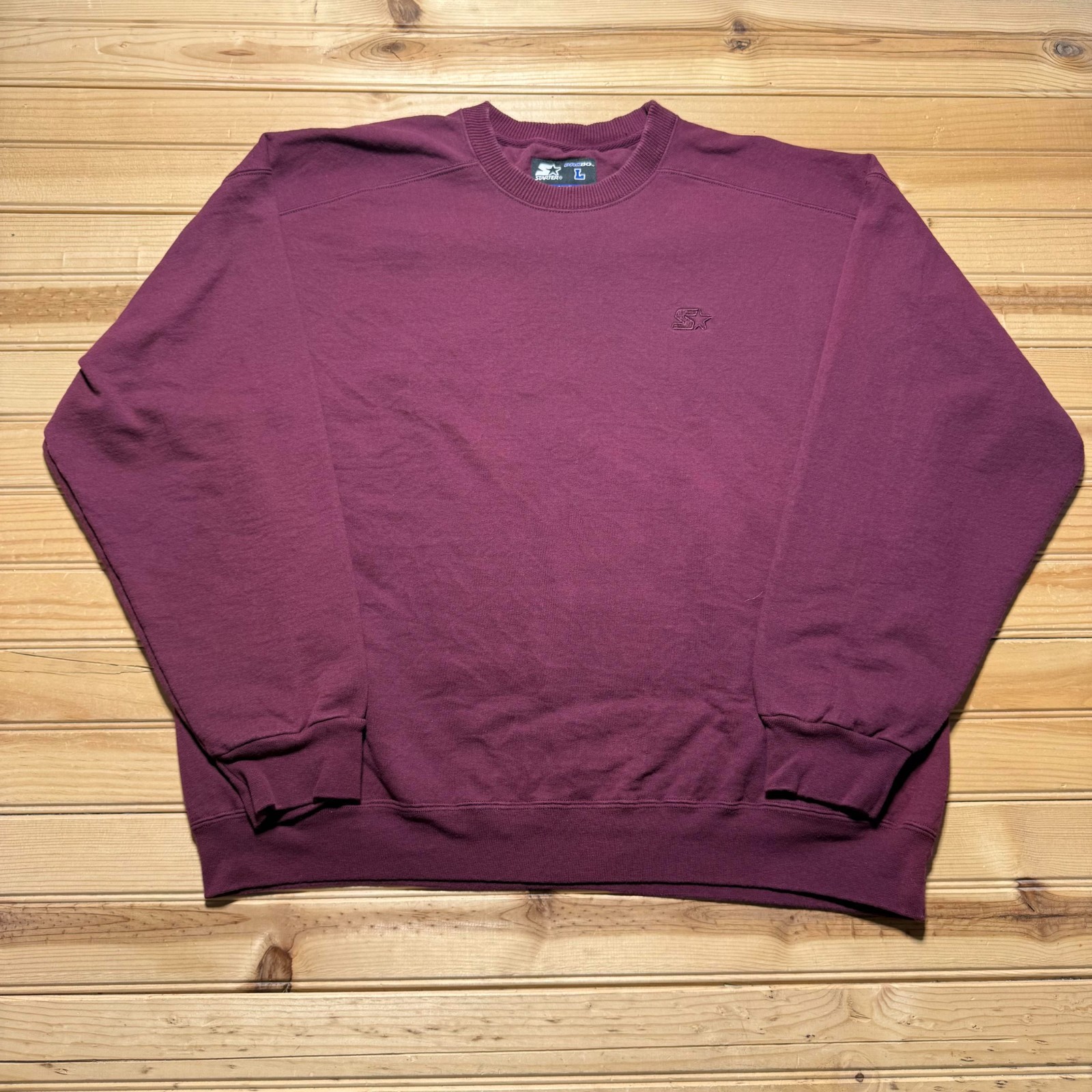 Vintage 90s Starter Embroidered Logo Sports Crewneck Pullover Sweatshirt - Large