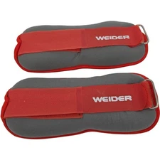 Weider Adjustable Ankle Wrist Gray Red Fitness Training Pair Weights