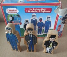 Lot Sir Topham Mechanic Conductor Thomas Train Wooden Railway Vintage 2001