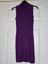 Topshop petite womens plum tube dress with high neckline Size 4