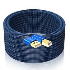 USB 2.0 Printer Cord Type A To Type B Cable High Speed Blue 15 Ft