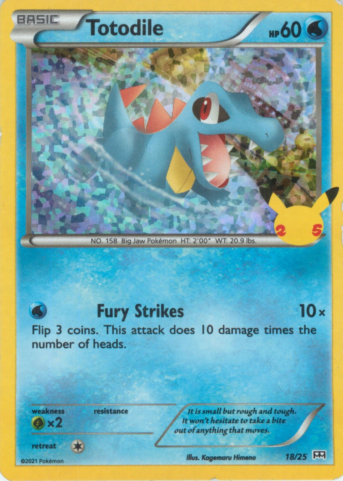 Pokémon TCG McDonald's 25th Anniversary Promos Totodile 18/25