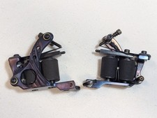 Multicolored hand-carved coil tattoo machines x 2 maching pair