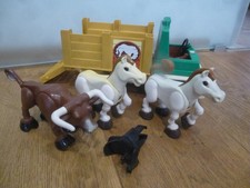 Fisher Price 330 331 Stier LKW Husky Helpers Truck Lastwagen 2 Pferd Sattel