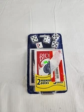 Bicycle Playing Cards 2 Premium Decks Blue and Red With 5 Regular Dice 