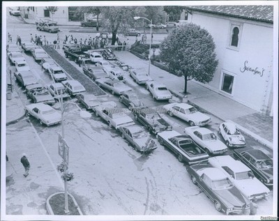 1977 Kansas City Flood Cars Wrecked Street Backed Up Historic Press Photo 8x10