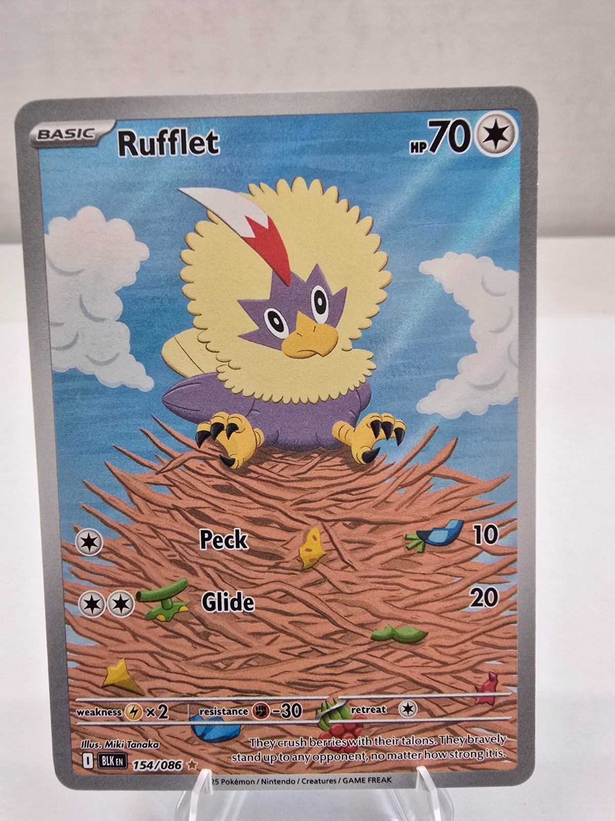 Pokémon TCG Card Rufflet 154/086 S&V: Black Bolt Illustration Rare (IR) - NM