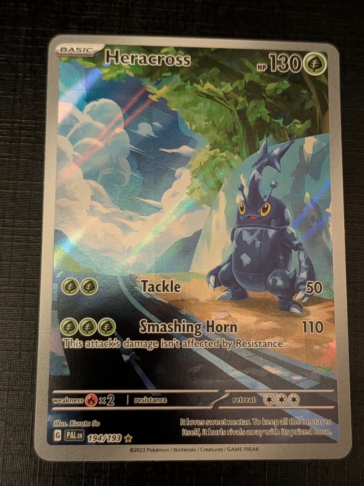 Heracross 194/193 SV02: Paldea Evolved SIR - Excellent Centering!!