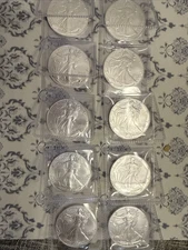 Lot of 5 Silver 2025 American Eagle 1 oz. Fine .999 US oz Coins