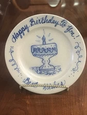 Rowe Pottery HAPPY BIRTHDAY Gift Plate 8 3/4"