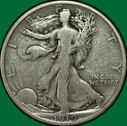 1919-D Walking Liberty Half Dollar Fine F Coin #35196