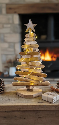 Handgefertigter recycelter Speyside Whiskey Eichenfass Stab Weihnachtsbaum Eiche Dekor