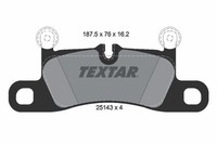 Textar 2514301 Bremsbelagsatz, Scheibenbremse FüR Porsche