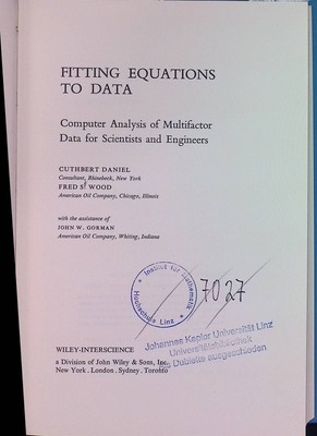 Fitting Equations to Data: Computer Analysis of Multifactor Data for Scientists 