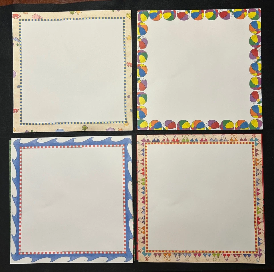 Lote de álbumes de recortes de verano pegatinas de papel playa piscina viaje vacaciones tema kit NUEVO Foto 2 de 4