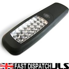 24 LED HANGING INSPECTION WORK FLASH LIGHT BRIGHT TORCH BATTERIES INCLUDED