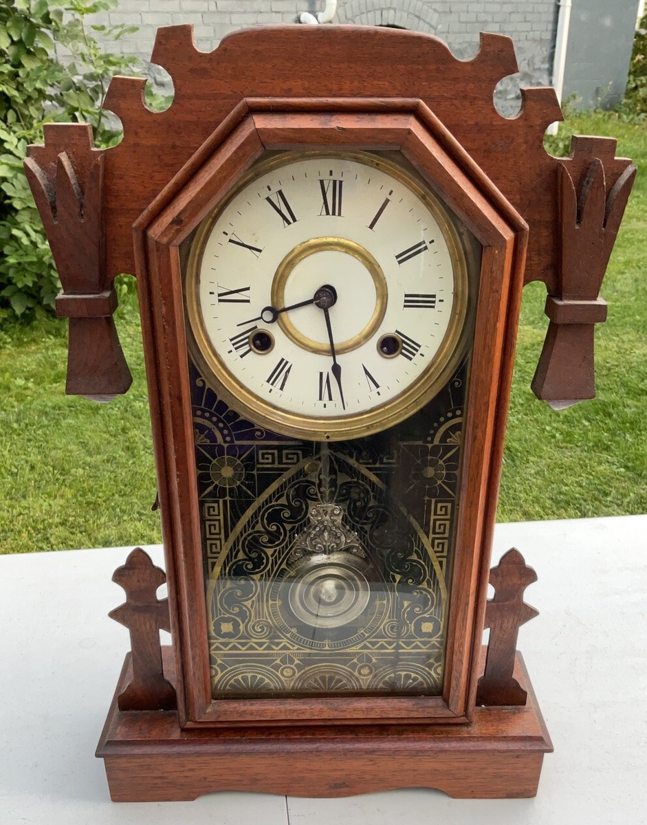 VINTAGE ANSONIA GINGERBREAD KITCHEN SHELF MANTLE CLOCK ,ANTIQUE | eBay