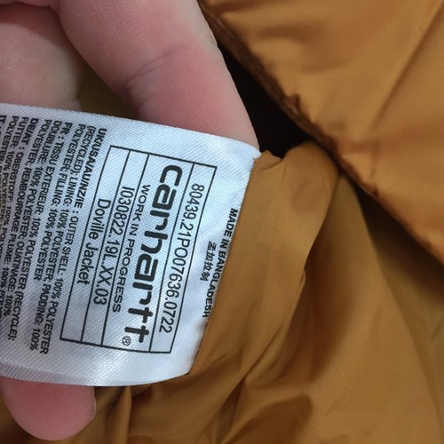 Carhartt Puffer Jacket Mens Small Yellow Padded Coat Dovile (S) - £290 RRP NEW - Picture 12 of 16
