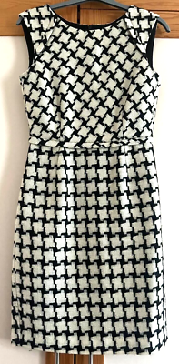 HOBBS Women's White Black Mix 100% Wool Pinafore Dress Size 8 | eBay