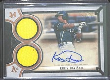 2018 Topps Museum Dual Relic Autograph #DRA-KD Khris Davis No 38 of 50