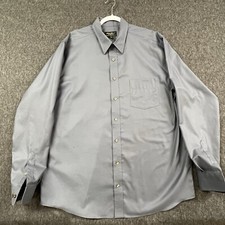 Eddie Bauer Shirt Mens XLT Tall Long Sleeve Button Up Gray Wrinkle Resistant